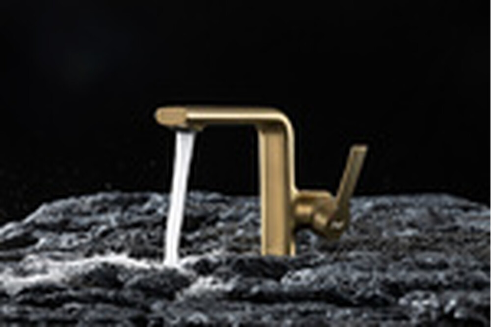 1088-3 Смеситель Тюльпан Frap. шар на гайке, (сатин золотой)