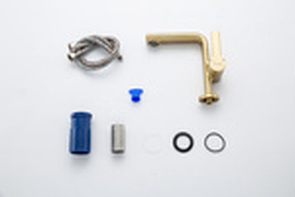 1088-3 Смеситель Тюльпан Frap. шар на гайке, (сатин золотой)