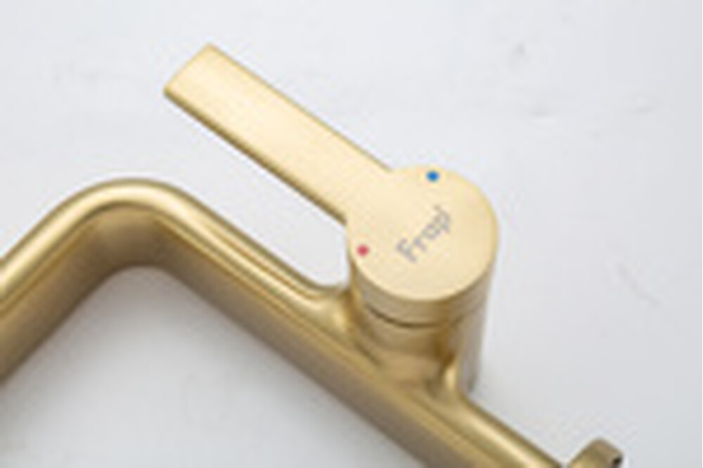 1088-3 Смеситель Тюльпан Frap. шар на гайке, (сатин золотой)