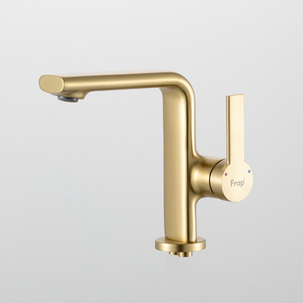 1088-3 Смеситель Тюльпан Frap. шар на гайке, (сатин золотой)