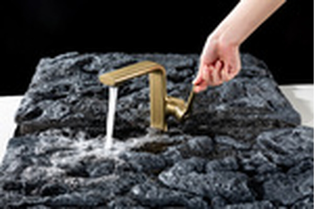 1088-3 Смеситель Тюльпан Frap. шар на гайке, (сатин золотой)