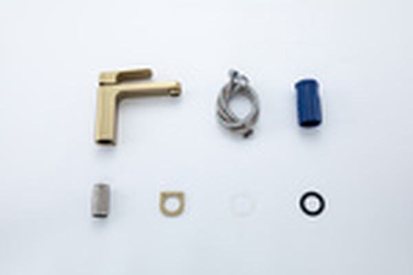 1089-3 Смеситель Тюльпан Frap. шар на гайке, (сатин золотой)