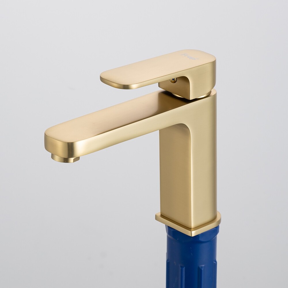 1089-3 Смеситель Тюльпан Frap. шар на гайке, (сатин золотой)