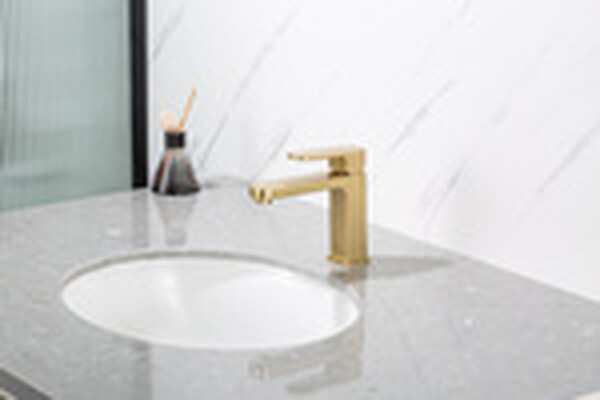 1089-3 Смеситель Тюльпан Frap. шар на гайке, (сатин золотой)