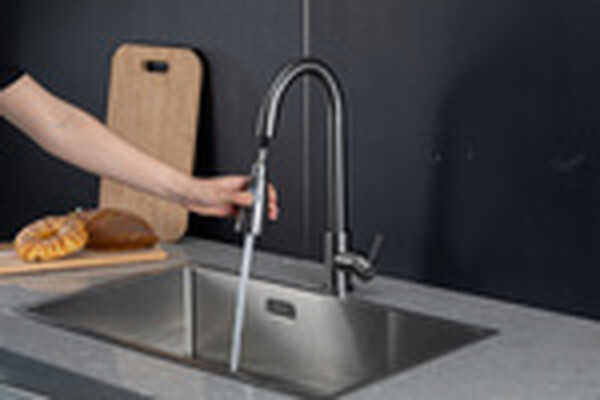 60991-9 Смеситель Кухня Frap d-35 с выдвижной лейкой (оруж сталь)