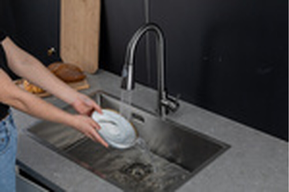 60991-9 Смеситель Кухня Frap d-35 с выдвижной лейкой (оруж сталь)