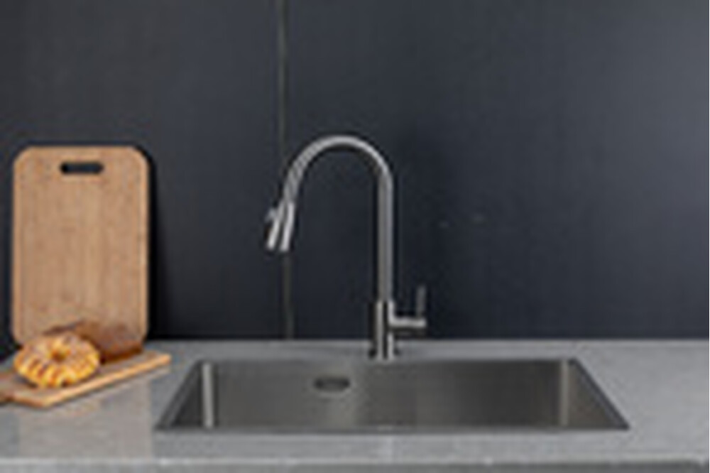 60991-9 Смеситель Кухня Frap d-35 с выдвижной лейкой (оруж сталь)