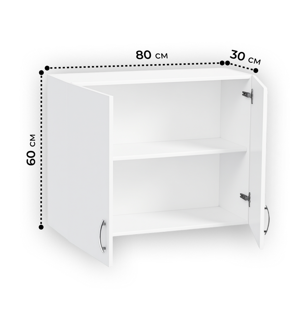 Шкаф для посуды 80 цвет Белый SANTREK HOME (ЛДСП)