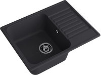 Мойка SANTREK AQUA Verto SAV618 чаша + крыло 618*477 мм (черный) (+сифон)
