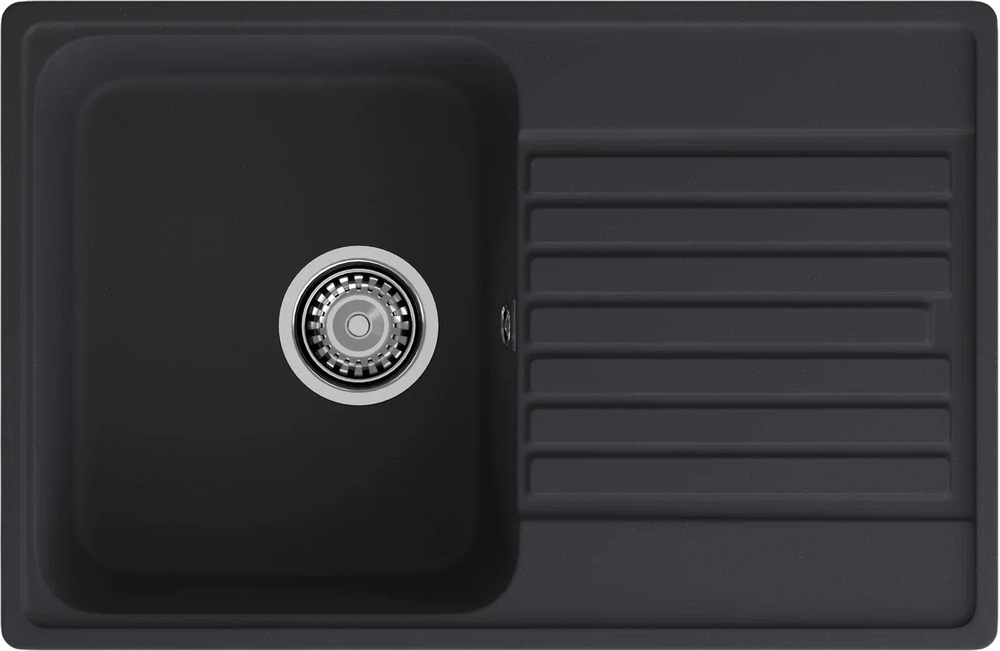 Мойка SANTREK AQUA Verto SAV736 чаша + крыло 736*476 мм (черный) (+сифон)