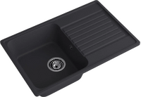 Мойка SANTREK AQUA Verto SAV736 чаша + крыло 736*476 мм (черный) (+сифон)