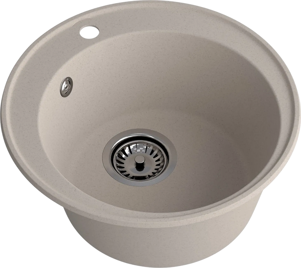 Мойка SANTREK AQUA Ovola SAO48 D=479 мм, круглая (песочный) (+сифон)