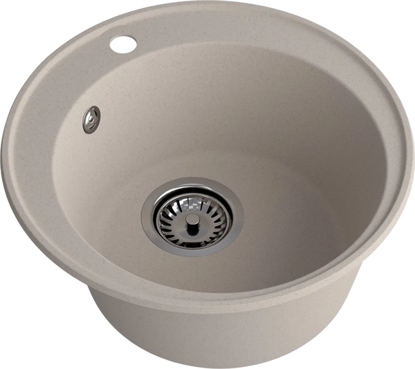 Мойка SANTREK AQUA Ovola SAO48 D=479 мм, круглая (песочный) (+сифон)