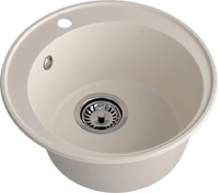 Мойка SANTREK AQUA Ovola SAO48 D=479 мм, круглая (белый) (+сифон)