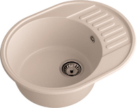 Мойка SANTREK AQUA Ovola SAO617 чаша + крыло 617*480 мм (бежевый) (+сифон)