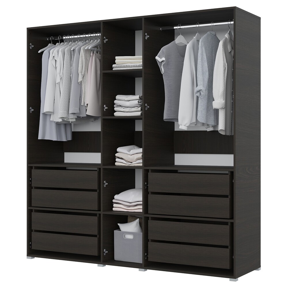  Шкаф Бостон 2250 5 створок, 4 ящика, 4 полки М Венге/Белый (11 мест)