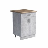 Рабочий стол 60 цвет Бетон (1 ящик) столешница Дуб вотан SANTREK HOME (ЛДСП)