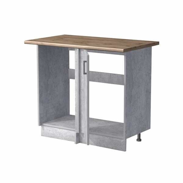 Рабочий стол угловой универсальный 100 цвет Бетон столешница Дуб вотан SANTREK HOME (ЛДСП)