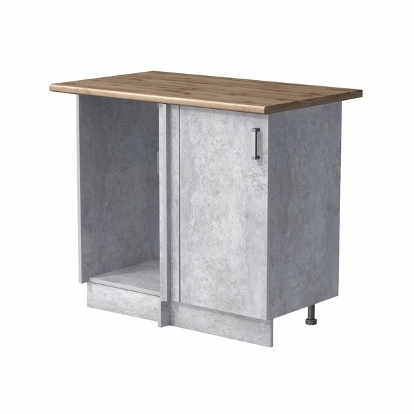 Рабочий стол угловой универсальный 100 цвет Бетон столешница Дуб вотан SANTREK HOME (ЛДСП)