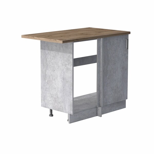 Рабочий стол угловой универсальный 100 цвет Бетон столешница Дуб вотан SANTREK HOME (ЛДСП)