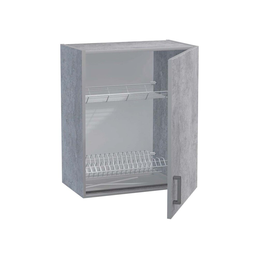 Шкаф для посуды 50 цвет Бетон (под сушку) SANTREK HOME (ЛДСП)