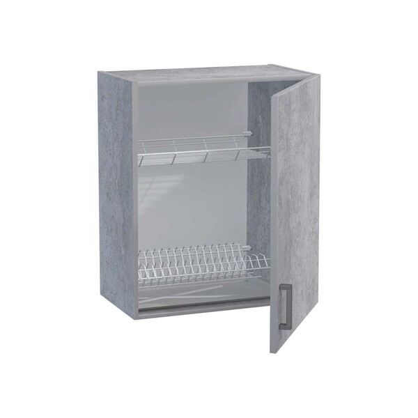 Шкаф для посуды 50 цвет Бетон (под сушку) SANTREK HOME (ЛДСП)