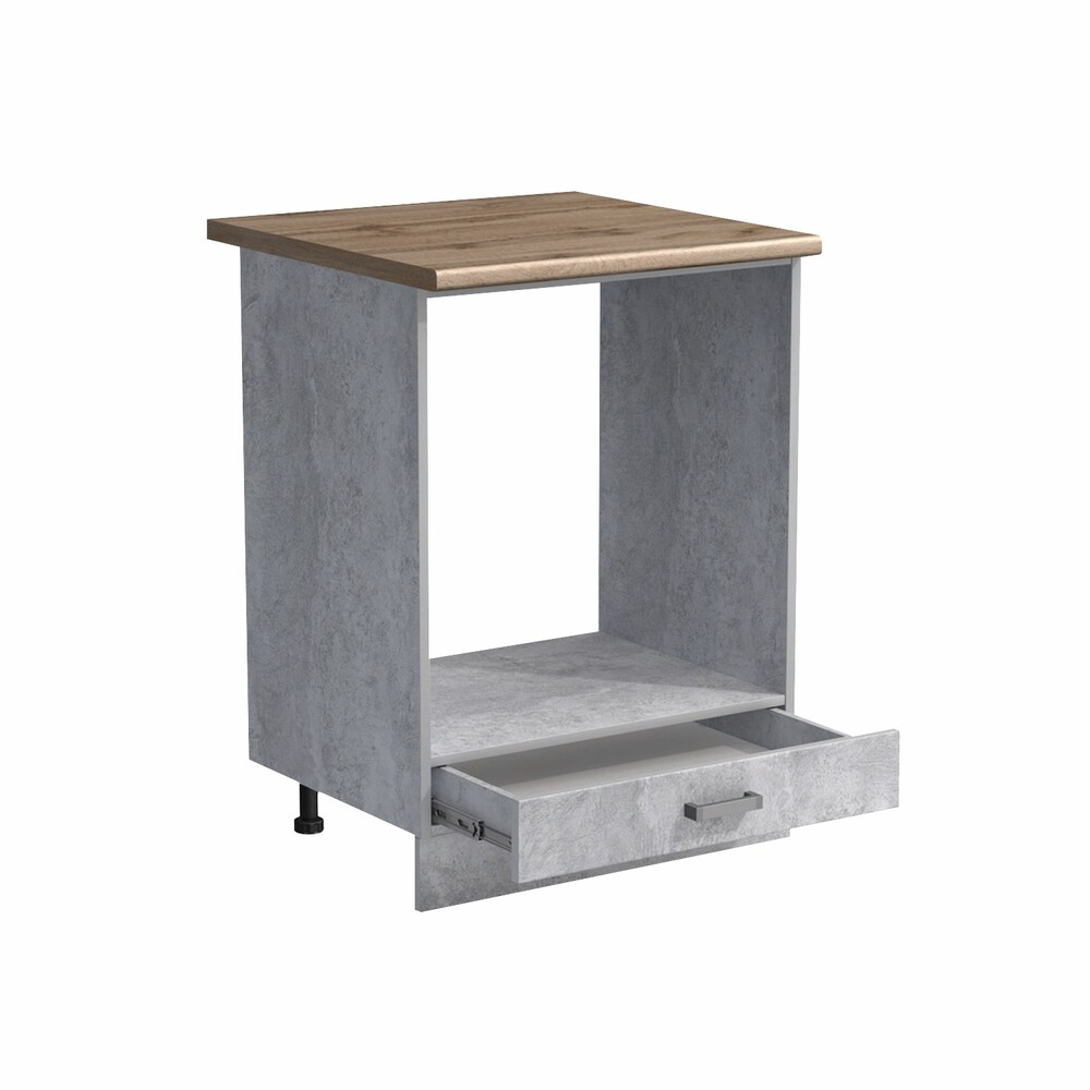 Рабочий стол под духовой шкаф 60 цвет Бетон столешница Дуб вотан SANTREK HOME (ЛДСП)