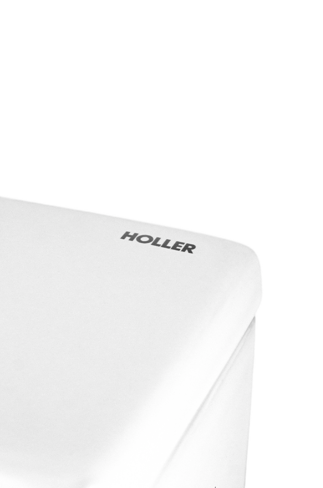 Унитаз-компакт безободковый (Торнадо) HOLLER LAN TORNADO (650*370*830мм, сиденье дюропласт с микролифтом, арматура 2-х режимная)  (2 места) белый