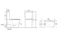 Унитаз-компакт безободковый (Торнадо) HOLLER LAN TORNADO (650*370*830мм, сиденье дюропласт с микролифтом, арматура 2-х режимная)  (2 места) белый