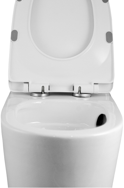 Унитаз-моноблок безободковый (Торнадо) HOLLER FLOX (700*370*680мм, сиденье дюропласт с микролифтом, арматура 2-х режимная)  (1 место) белый