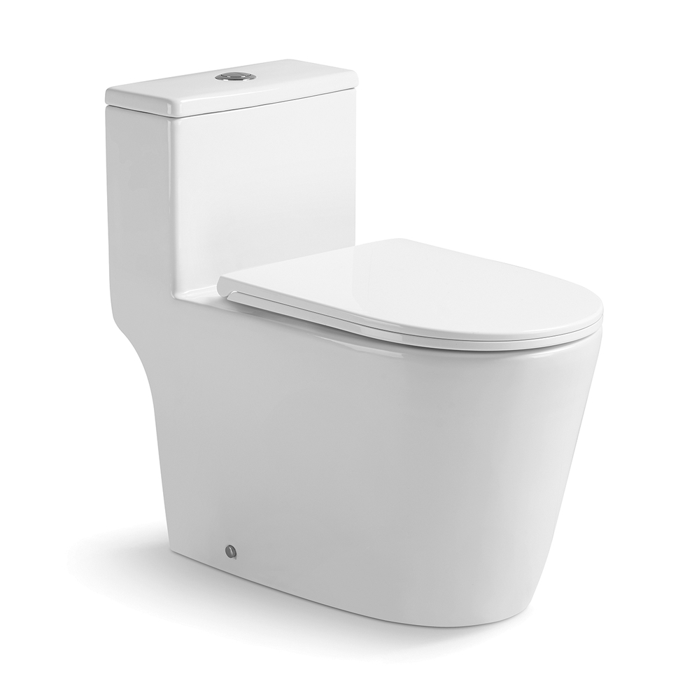 Унитаз-моноблок безободковый (Торнадо) HOLLER ФЛОКС (700*370*680мм, сиденье дюропласт с микролифтом, арматура 2-х режимная)  (1 место) белый