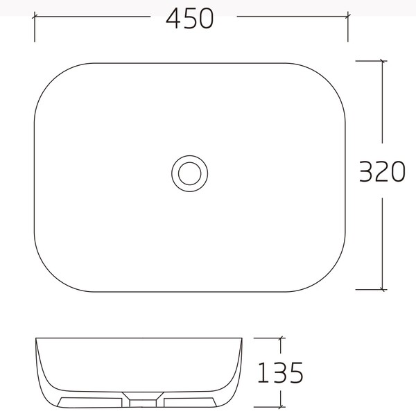 Раковина накладная HOLLER K-6513-SZ3 (450*320*135мм), темный мрамор