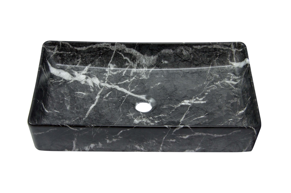 Раковина накладная HOLLER K-6260-60-SZ3 (610*345*110мм), темный мрамор