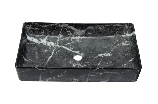 Раковина накладная HOLLER K-6260-60-SZ3 (610*345*110мм), темный мрамор