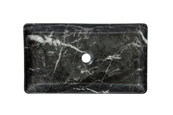 Раковина накладная HOLLER K-6260-60-SZ3 (610*345*110мм), темный мрамор