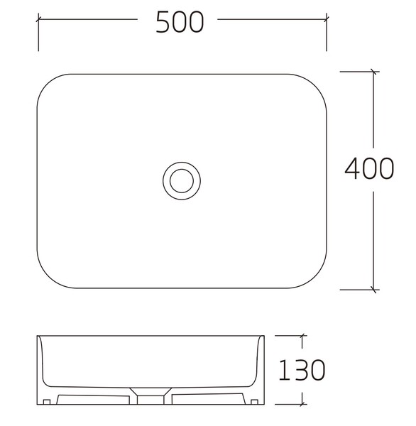 Раковина накладная HOLLER K-6509-SZ6 (500*400*130мм), белый мрамор