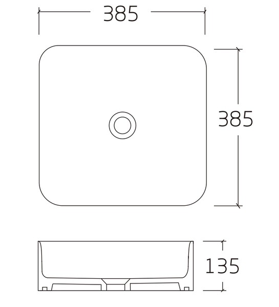 Раковина накладная HOLLER K-6508-SZ9 (385*385*135мм), темный мрамор