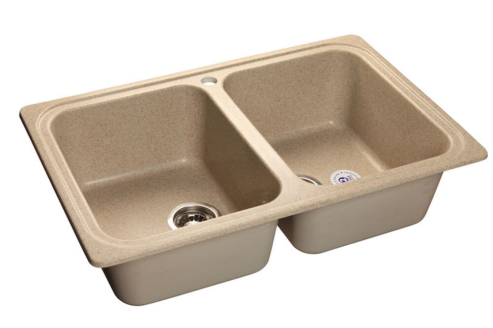 Мойка для кухни GranFest Композит STANDART 780K 2 чаши 780*510 мм (S-780K песочный)