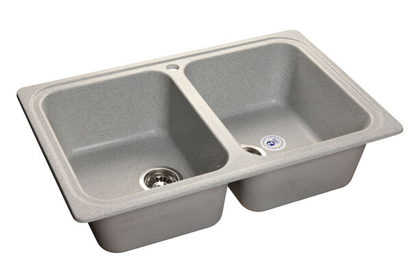 Мойка для кухни GranFest Композит STANDART 780K 2 чаши 780*510 мм (S-780K серый)
