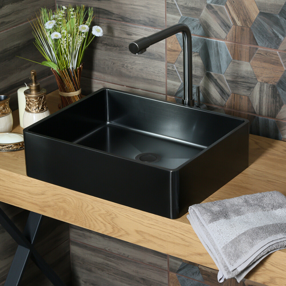 800-D4837B Castle MELANA ProfLine 1,2 мм черная накладная, Сифон, донный клапан