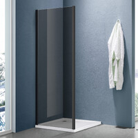Боковая часть душ. ограждения SANTREK AQUA Lea- SP-1000-Т-Matt Black 1000*1850 стекло Тонированное 5мм, профиль Чёрный