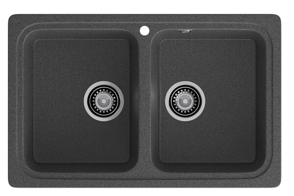 Мойка SANTREK AQUA PRO BOXY SA-S780K  2 чаши 780*510 мм (графит-309) (без сифона)