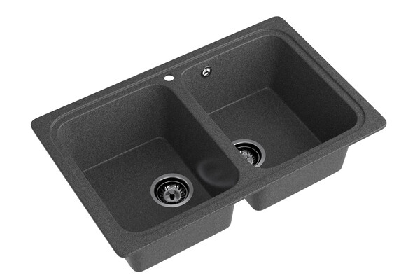 Мойка SANTREK AQUA PRO BOXY SA-S780K  2 чаши 780*510 мм (графит-309) (без сифона)