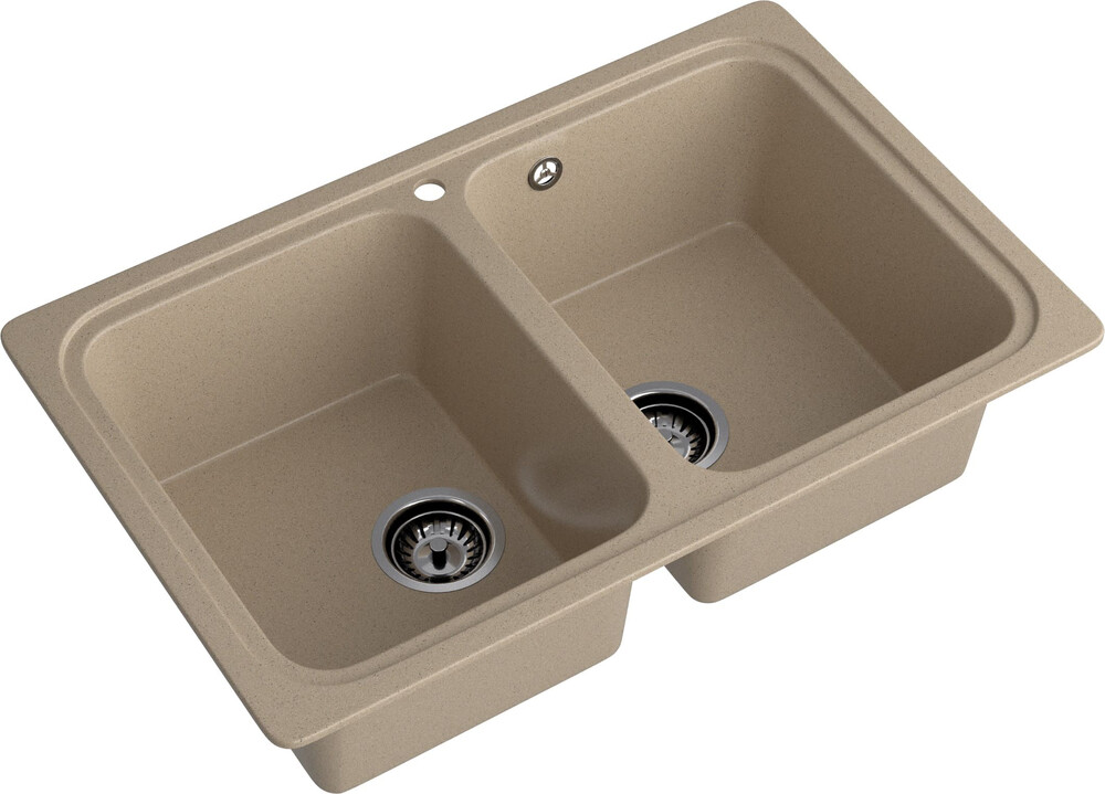 Мойка SANTREK AQUA PRO BOXY SA-S780K  2 чаши 780*510 мм (песок-302) (без сифона)