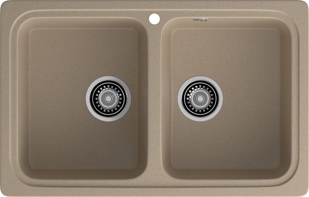 Мойка SANTREK AQUA PRO BOXY SA-S780K  2 чаши 780*510 мм (песок-302) (без сифона)