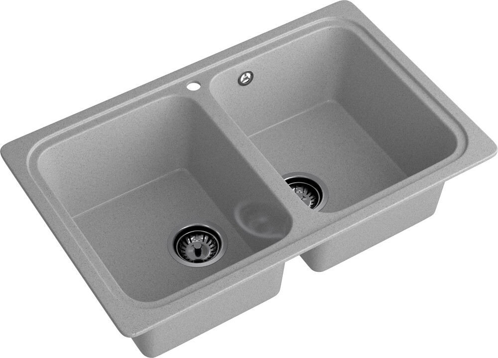 Мойка SANTREK AQUA PRO BOXY SA-S780K  2 чаши 780*510 мм (серый-310) (без сифона)