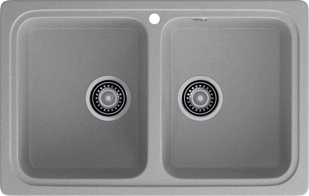 Мойка SANTREK AQUA PRO BOXY SA-S780K  2 чаши 780*510 мм (серый-310) (без сифона)