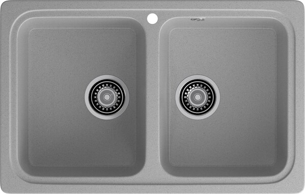 Мойка SANTREK AQUA PRO BOXY SA-S780K  2 чаши 780*510 мм (серый-310) (без сифона)