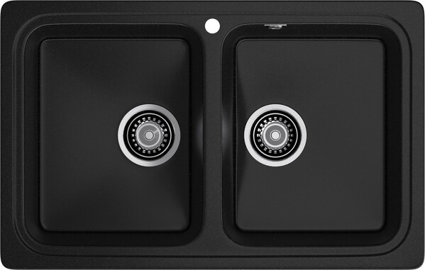 Мойка SANTREK AQUA PRO BOXY SA-S780K  2 чаши 780*510 мм (черный-308) (без сифона)