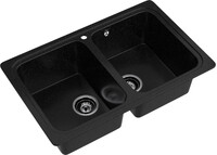 Мойка SANTREK AQUA PRO BOXY SA-S780K  2 чаши 780*510 мм (черный-308) (без сифона)